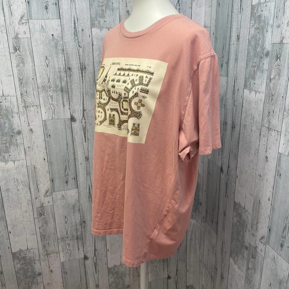 Hand Printed Upcycled XXL Vintage Eiffel Tower Paris 1889 Architecture Tee Shirt - Picture 2 of 5